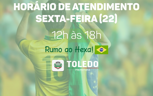 Município terá horários especiais de atendimento em dias de jogos