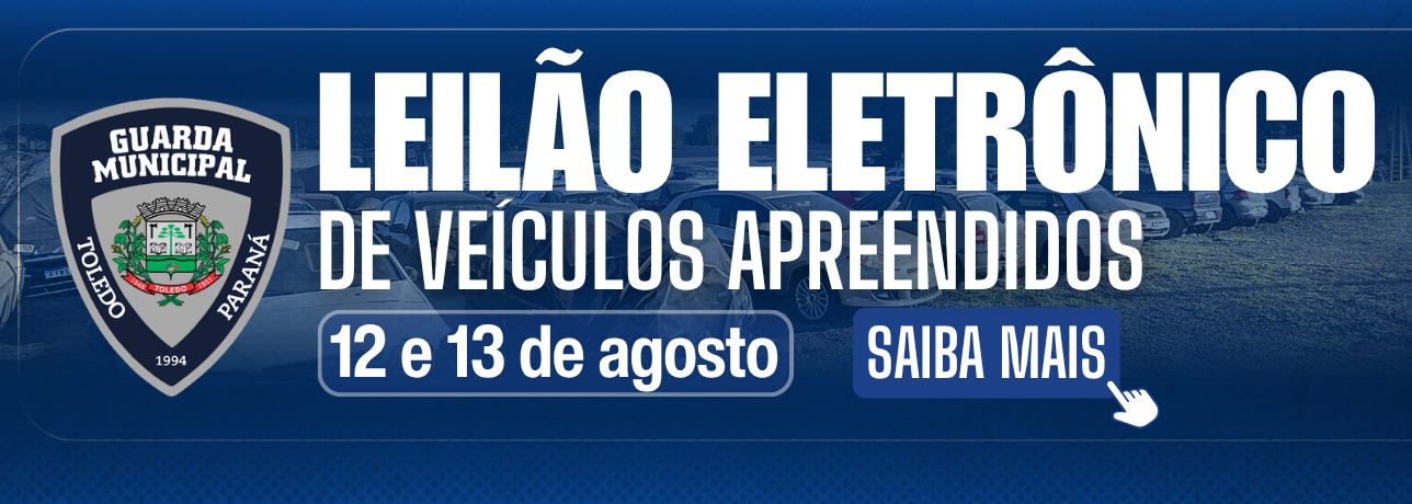 Leilão eletrônico de veículos apreendidos