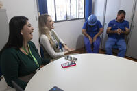 Atividade, realizada na tarde desta quarta (28) na unidade instalada no distrito, integra ações da semana interna de prevenção de acidentes (Sipat) da cooperativa