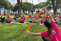 Atividades nesta quarta e quinta (23 a 24) reuniram alunos no Parque Frei Alceu, com momentos de integração e compartilhamento de frutas, sucos e chás gelados