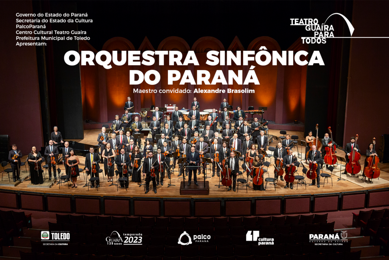Regido pelo maestro convidado Alexandre Brasolim, concerto será realizado às 19h30 no Teatro Municipal; gratuitos, convites já podem ser retirados a partir desta sexta-feira (30)