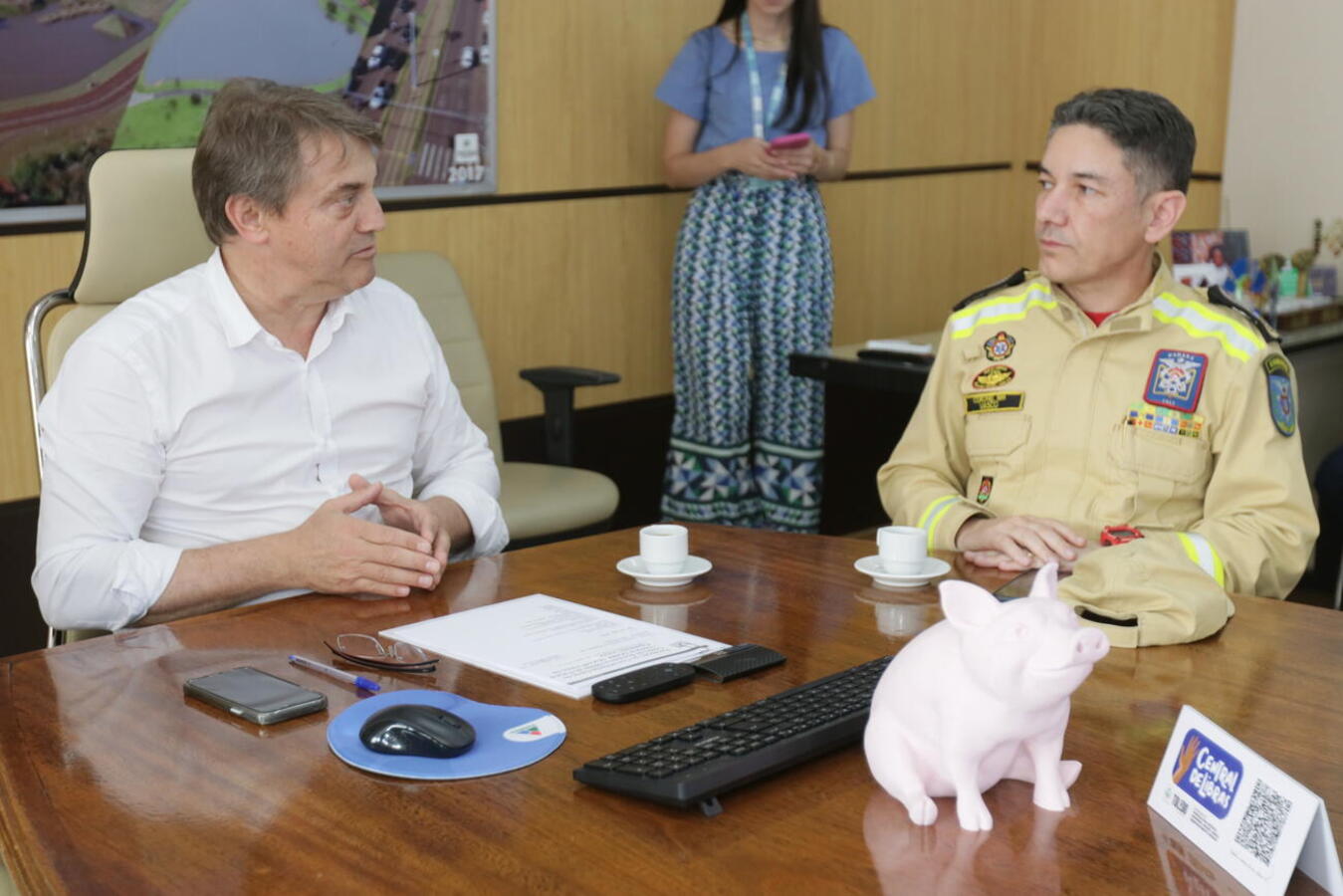 Em visita a Toledo, o coronel Manoel Vasco de Figueiredo Junior foi recebido na tarde desta quinta-feira (24) pelo chefe do Executivo Municipal
