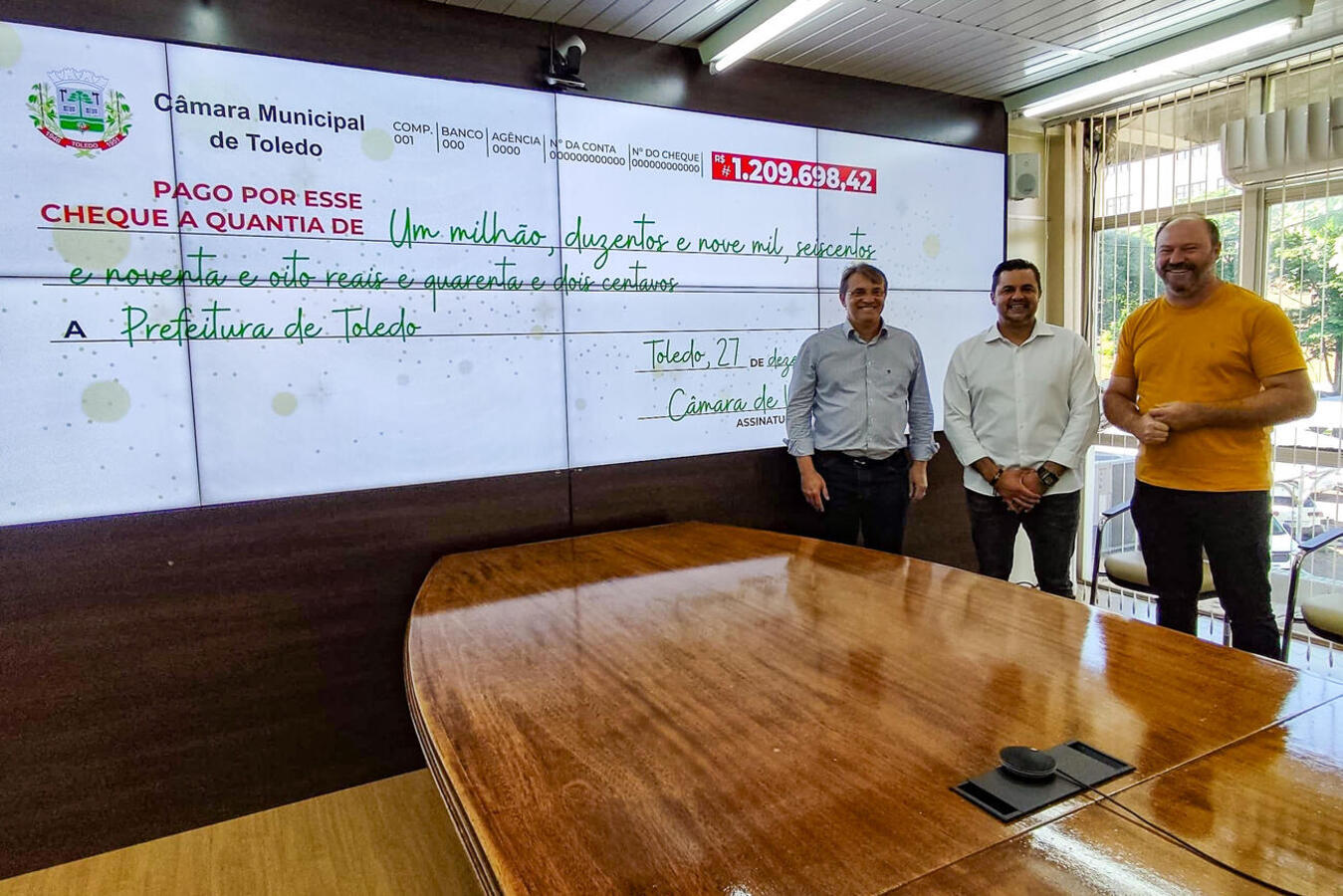Câmara de Vereadores devolve mais de R$ 1,2 milhão aos cofres municipais