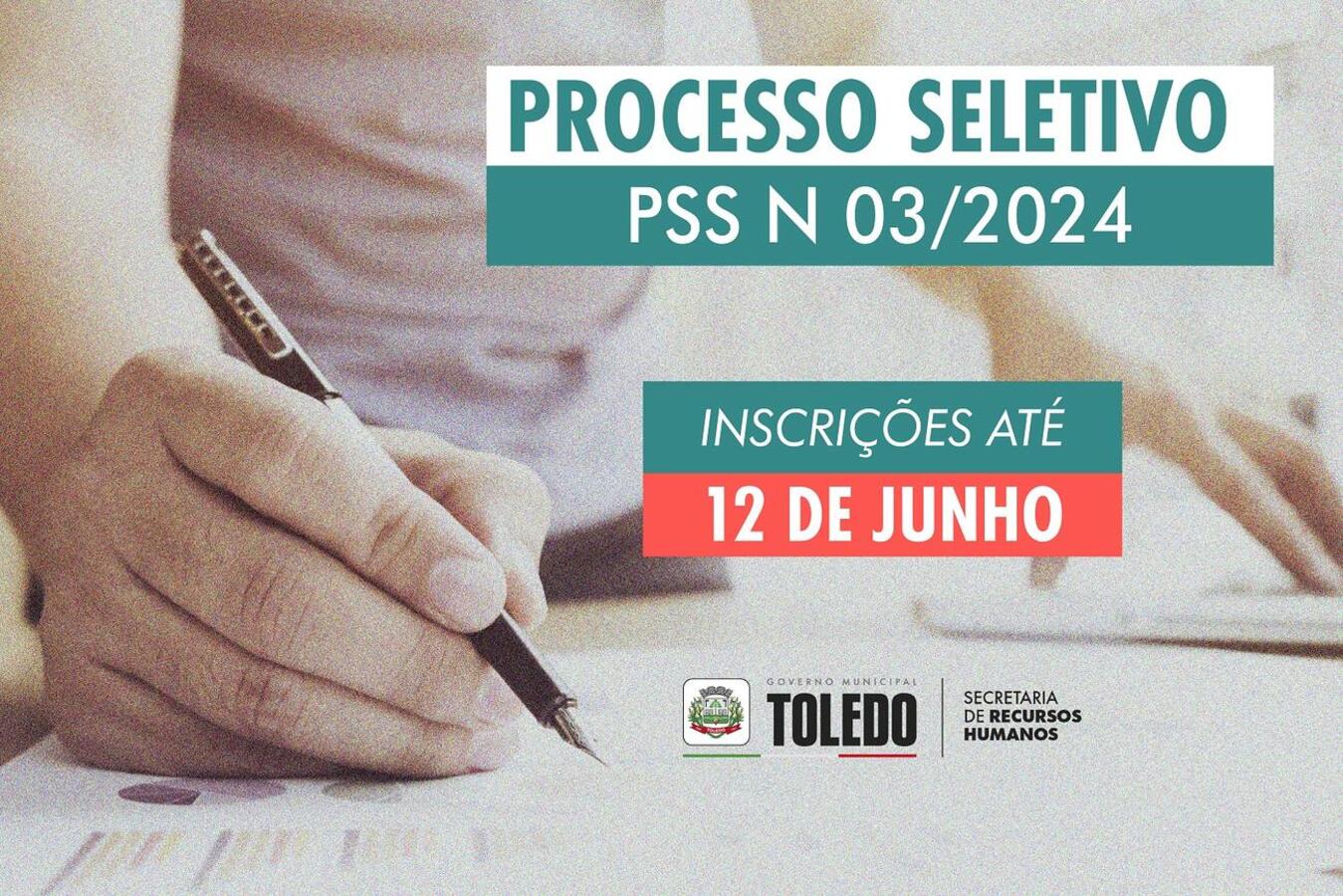 Prazo para inscrições e entrega da documentação exigida no Processo Seletivo Simplificado nº 003/2024 encerra-se na próxima quarta-feira (12)