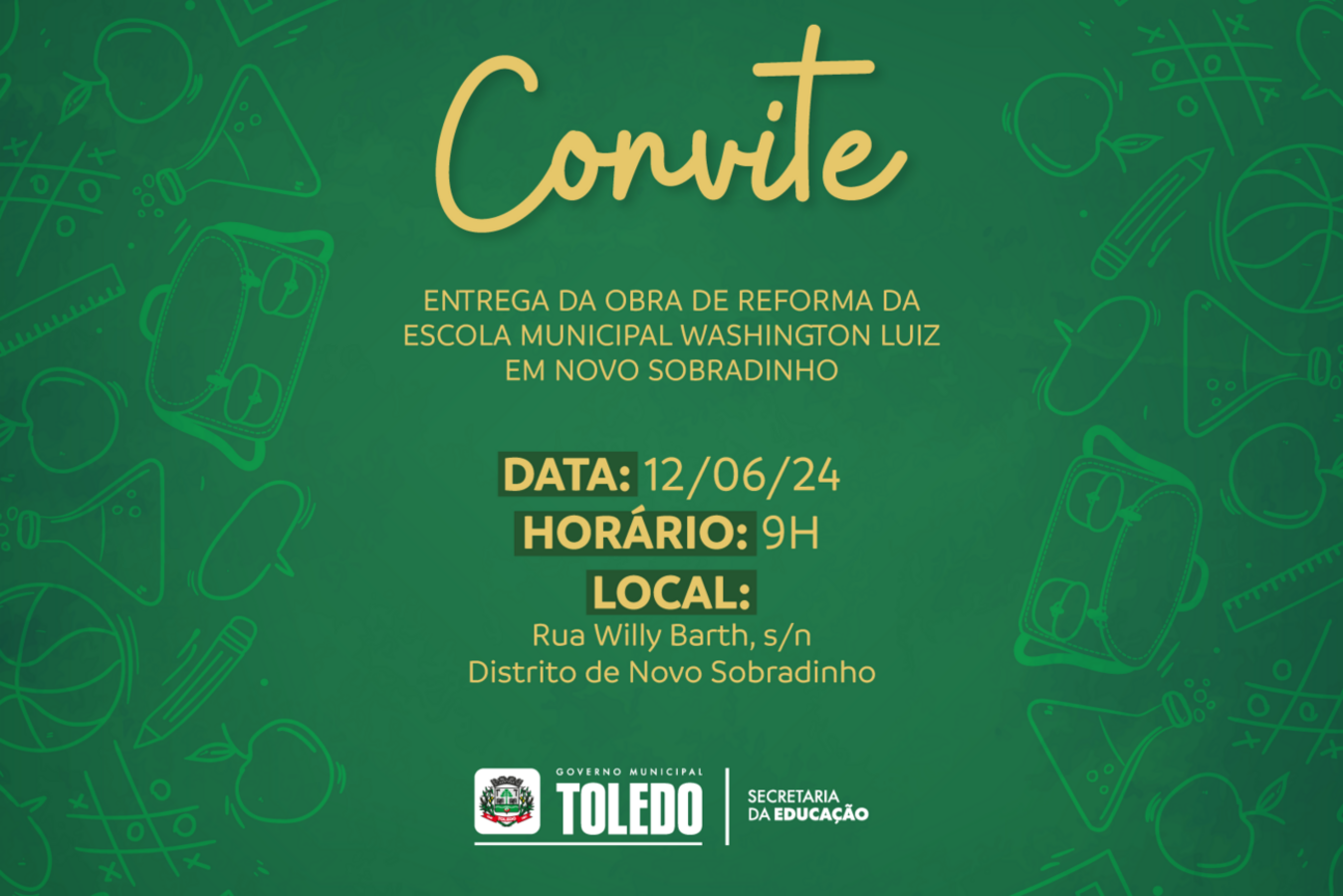 Evento está programado para 9h no distrito de Novo Sobradinho