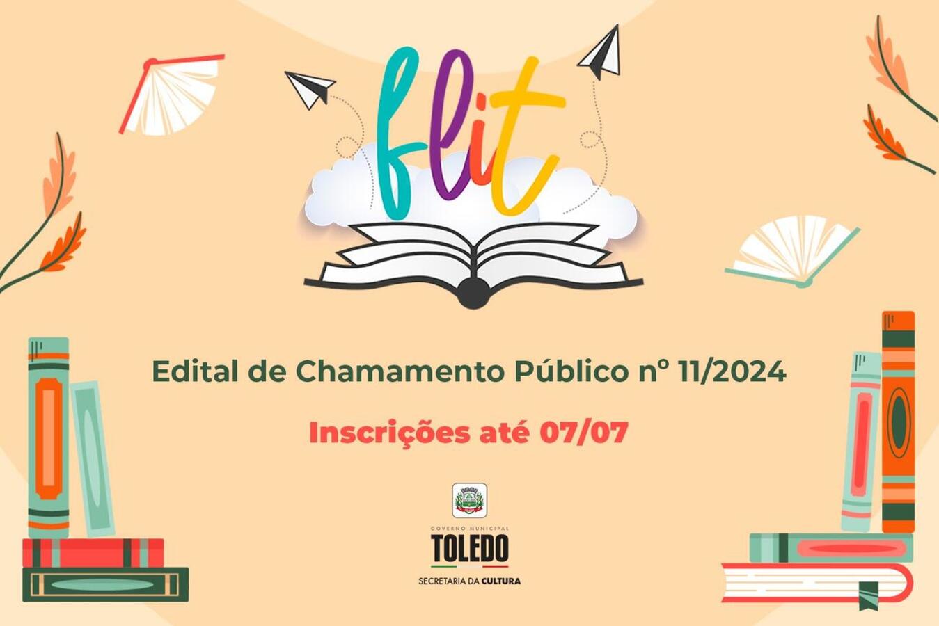 O credenciamento é disponível para livreiros, editoras ou sebos itinerantes que desejem comercializar durante a Feira do Livro da 3ª Festa Literária de Toledo