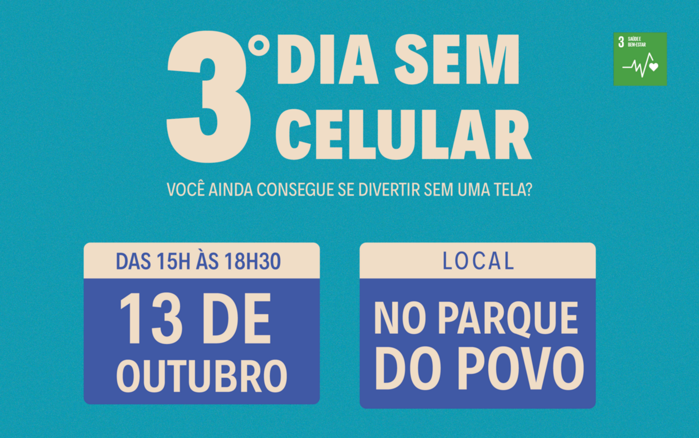 Evento acontece neste domingo (13) e está ligado ao ODS 3 - Saúde e Bem Estar. Várias atividades estão programadas para divertir o público