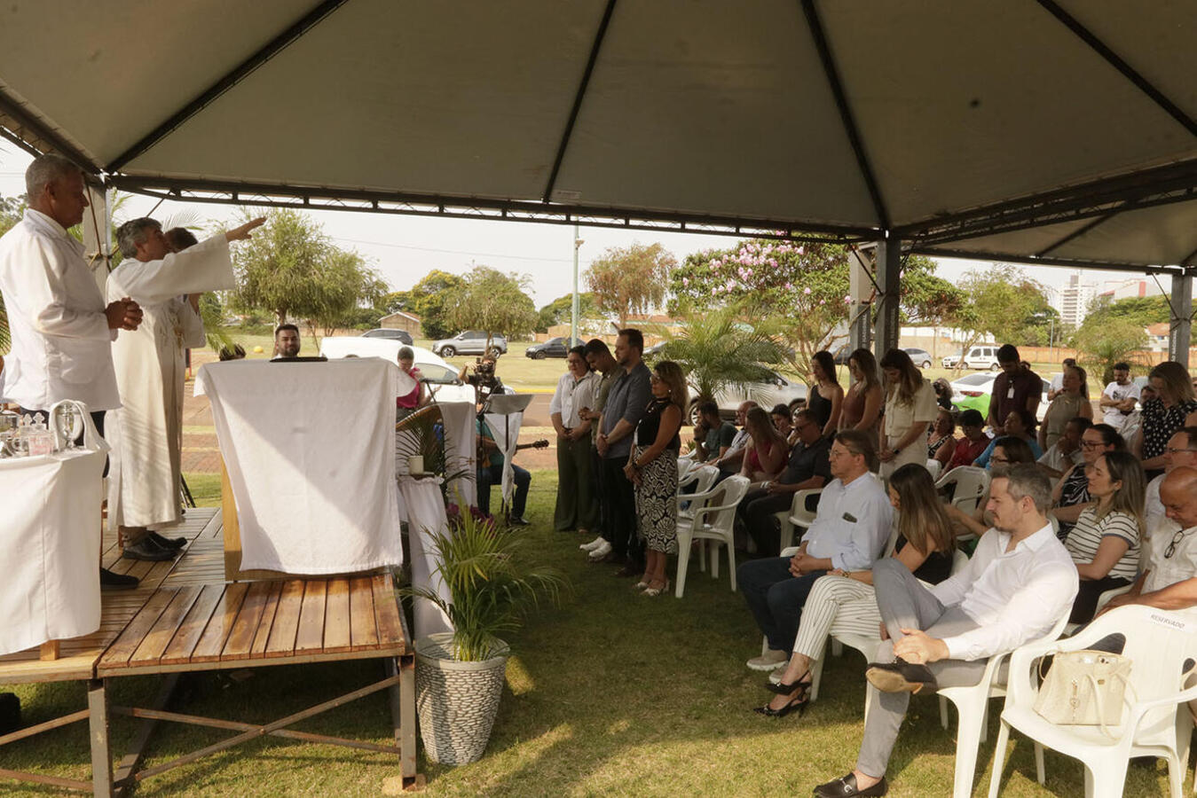 Presidida pelo padre Roberto Lopes de Souza, celebração religiosa realizada na tarde desta segunda-feira (7) foi ocasião para exaltar conquistas do HRT 
