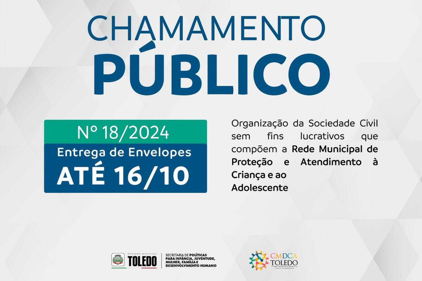 OSCs que atendem crianças e adolescentes em situação de vulnerabilidade social têm até o dia 16 (quarta-feira) para protocolar documentação exigida em edital