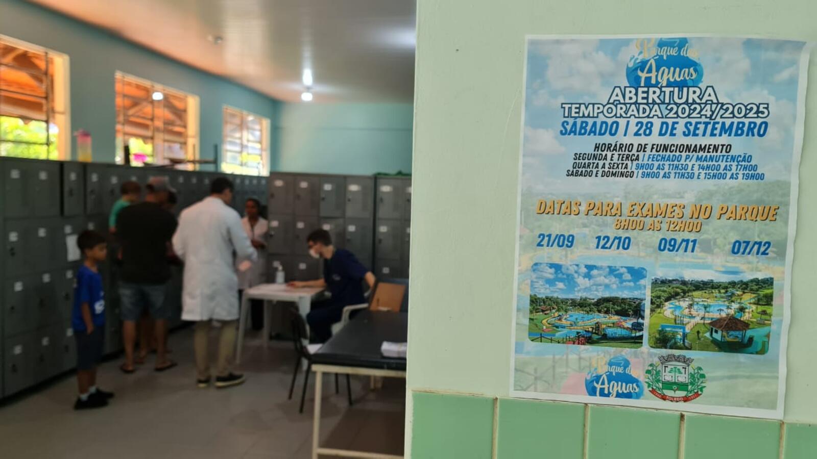 Exames médicos são critério de entrada no Parque das Águas durante a temporada de verão. Mil exames serão disponibilizados para os banhistas frequentarem o espaço