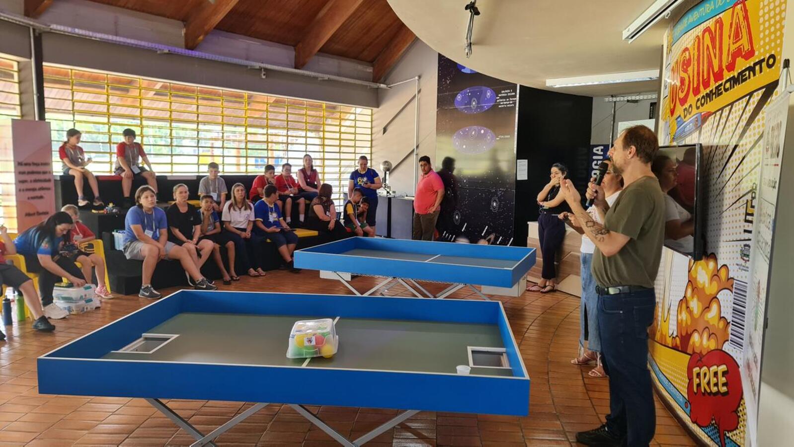 A fase final do 2º Campeonato Municipal de Robótica aconteceu nas instalações da Usina do Conhecimento, localizada na península do Parque Ecológico Diva Paim Barth