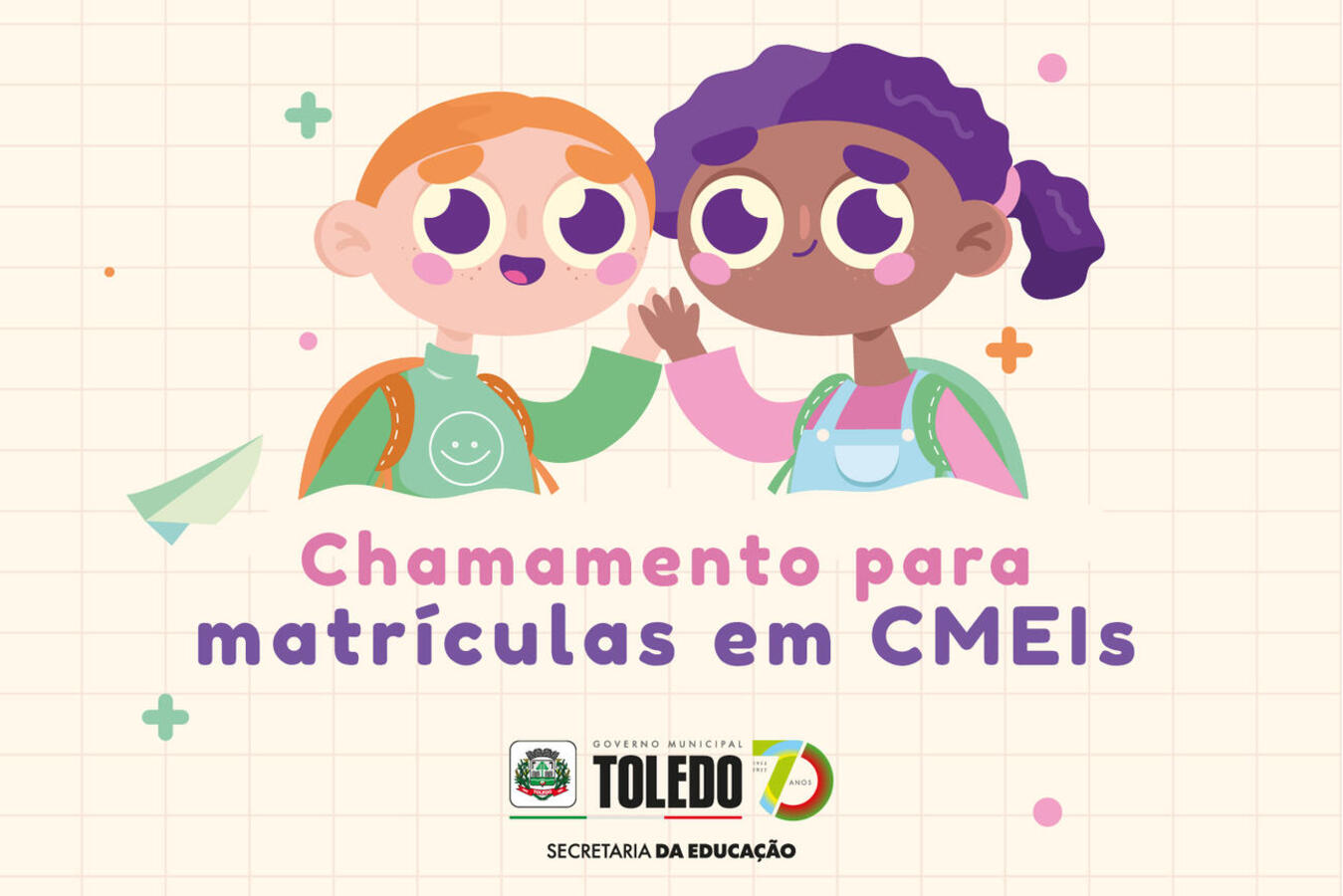 Pais e responsáveis devem procurar o quanto antes a sede da Smed para retirar o protocolo de matrícula; com este ato, Toledo volta a zerar fila de espera pelo serviço