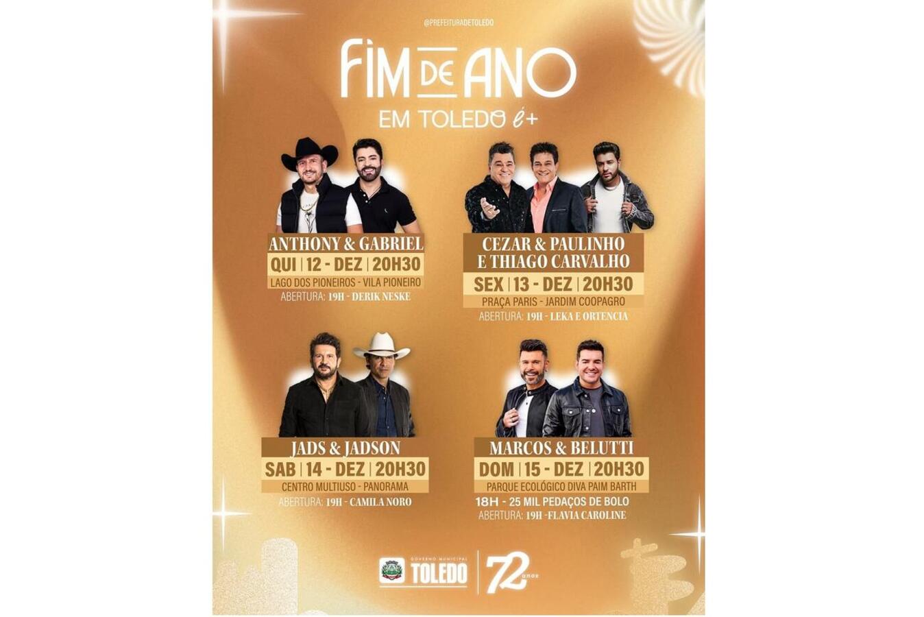 25 mil potes serão distribuídos neste domingo (15), às 18h, no Diva Paim Barth; festividades incluem ainda shows nacionais e locais em vários pontos da cidade