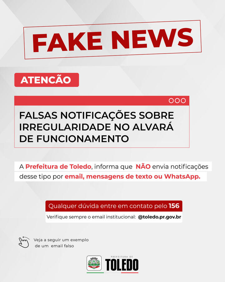 Notificações falsas de irregularidades no Alvará