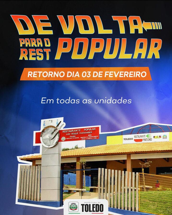 Após um período parado os Restaurantes Populares retomarão os atendimentos no dia 3 de fevereiro