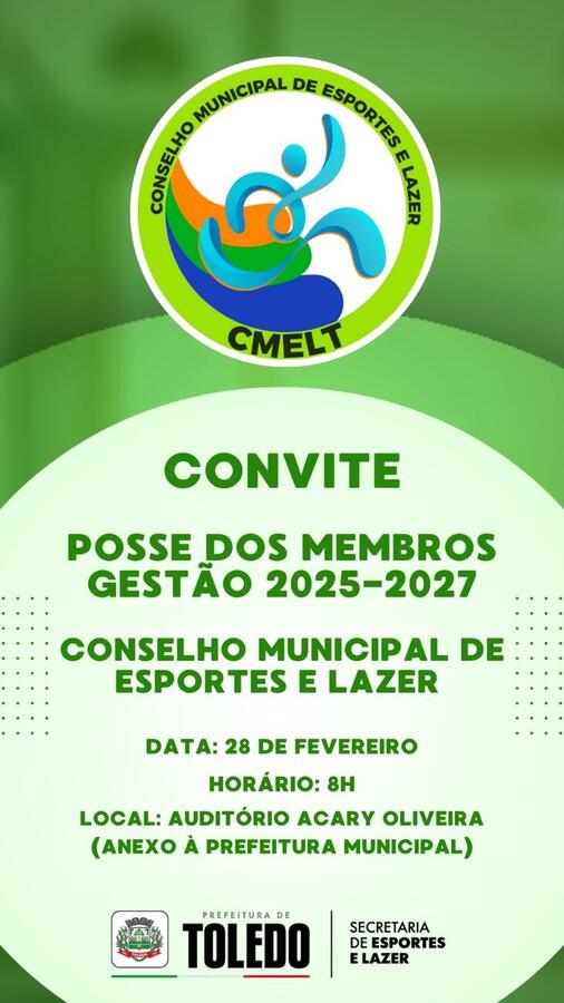 Evento ocorrerá na sexta-feira (28) no auditório da Prefeitura de Toledo