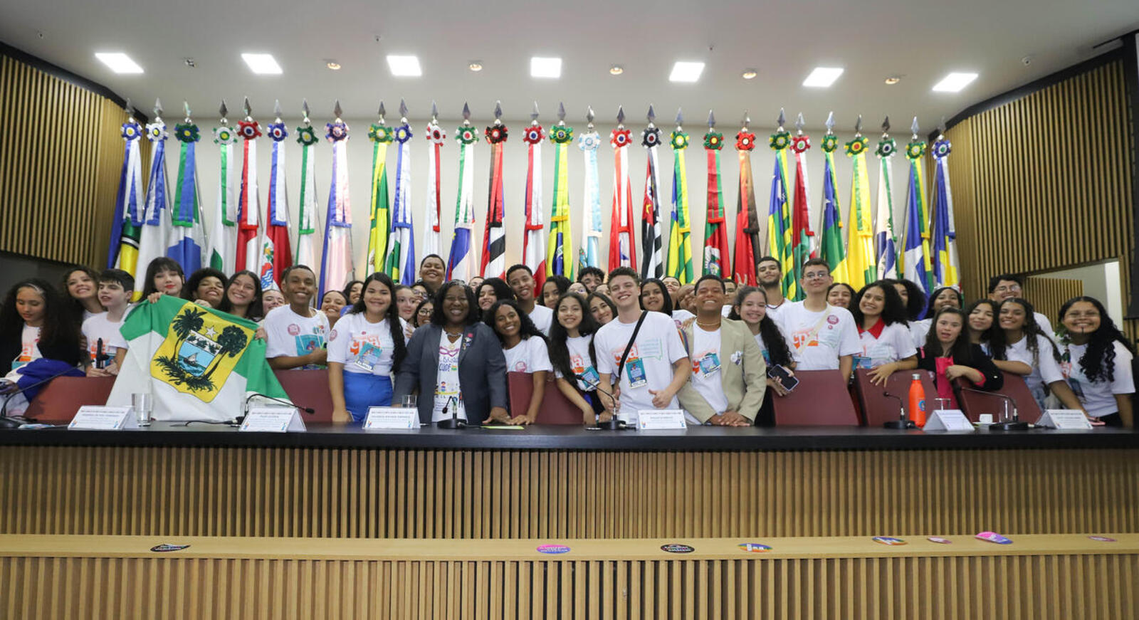 Os adolescentes Rian Eduardo Carvalho e Rikelme Dias Nogueira participaram do Encontro Nacional e Posse do Comitê de Participação de Adolescentes (CPA)