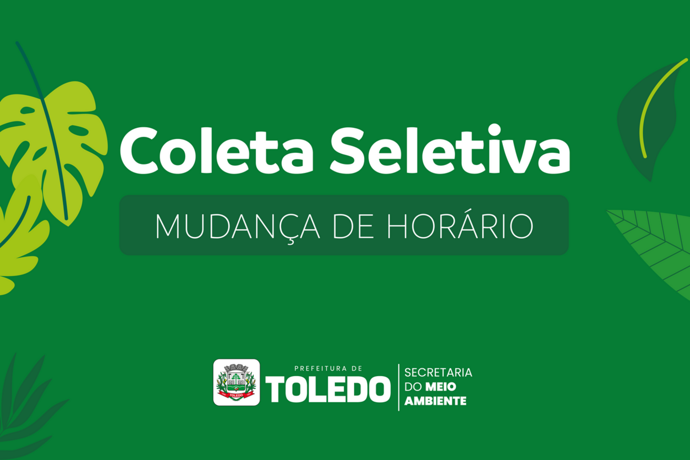 A coleta de materiais recicláveis Porta a Porta, programada para esta quinta-feira (01) será realizada excepcionalmente na sexta-feira (02)