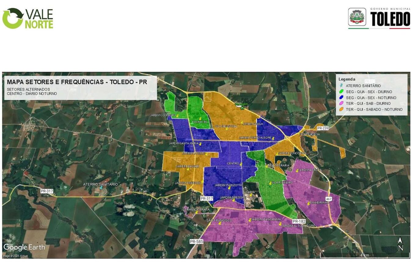 A Vale Norte Construtora Ltda, que assumiu este serviço no início do mês, definiu a frequência e os dias da semana que atenderão setores da área urbana e do interior