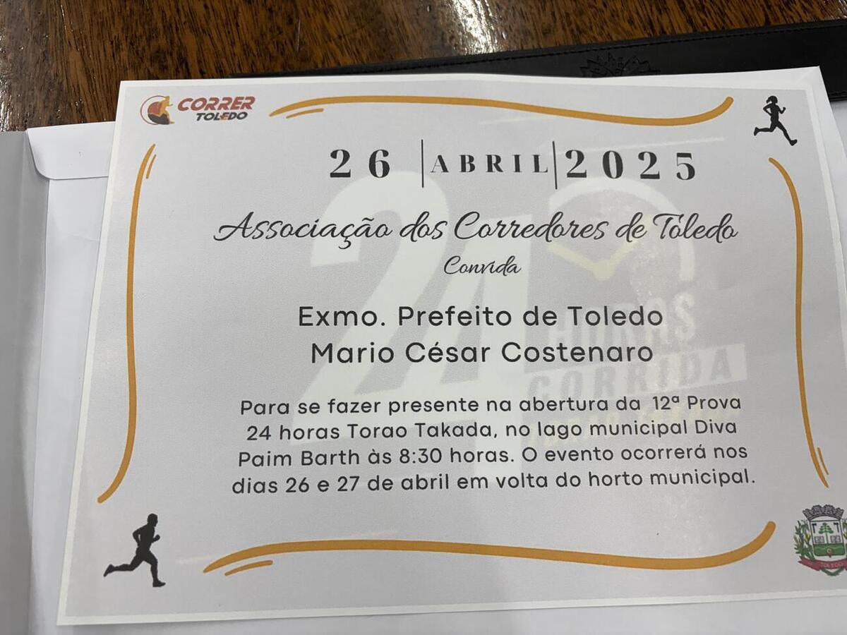 Associação Correr Toledo formaliza convite ao prefeito e alinham detalhes para viabilizar a realização da 12ª edição da competição