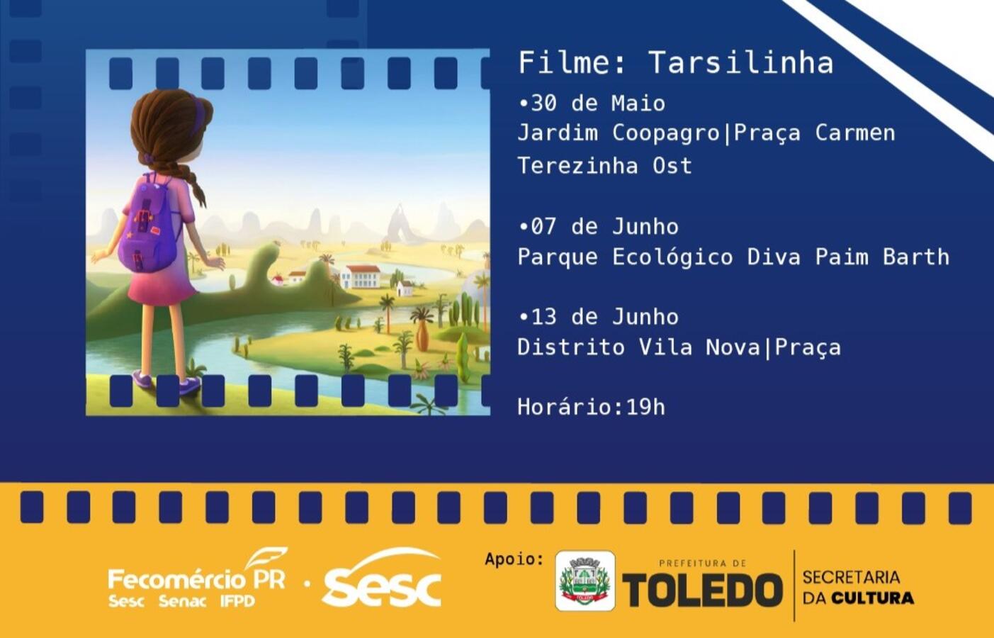 Serão três exibições do filme Tarsilinha, em parceria da Secretaria da Cultura com o Sesc