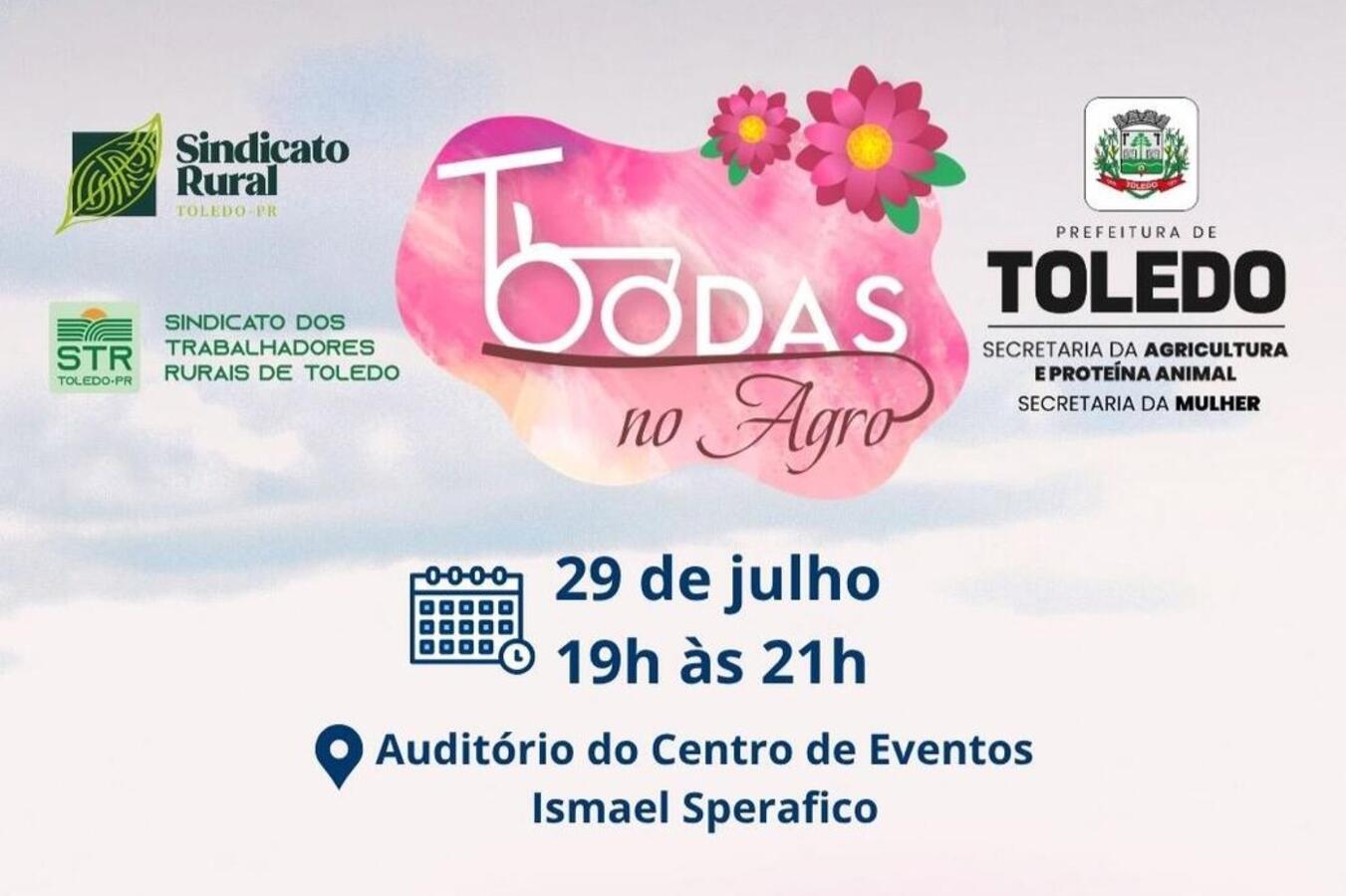 O 3° encontro do Toodas no Agro será realizado no dia 29 de julho, das 19h às 21h no Auditório do Centro de Eventos Ismael Sperafico, e contará com diversas atividades para as mulheres do município