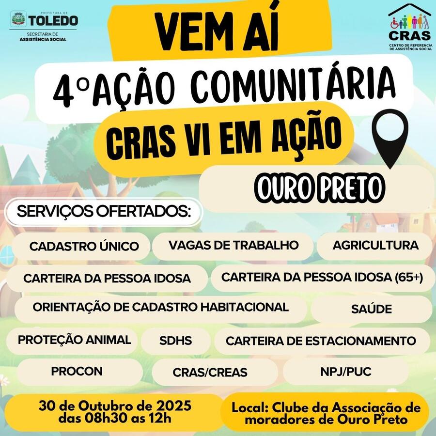 Ação acontecerá na manhã de 30 de outubro (quinta-feira) na Associação de Moradores