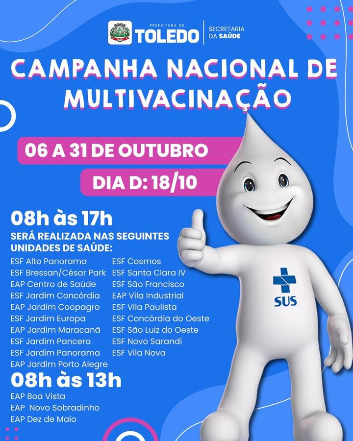 Todas as UBS do município estarão abertas para receber o público, com exceção de algumas do interior
