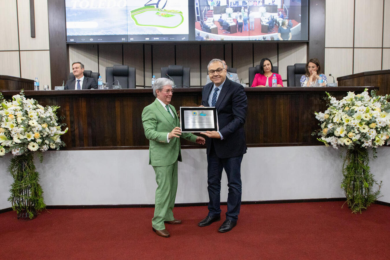 Prefeito, vice e procurador-geral estiveram, na tarde desta quarta (5), em solenidade na Câmara que marca duas décadas de instalação da Subseção Judiciária no município