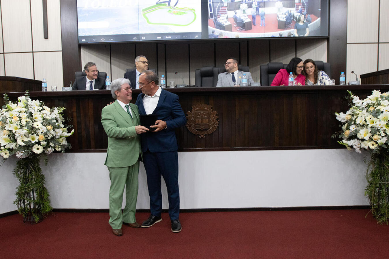 Prefeito, vice e procurador-geral estiveram, na tarde desta quarta (5), em solenidade na Câmara que marca duas décadas de instalação da Subseção Judiciária no município