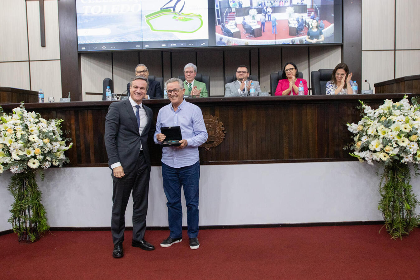 Prefeito, vice e procurador-geral estiveram, na tarde desta quarta (5), em solenidade na Câmara que marca duas décadas de instalação da Subseção Judiciária no município