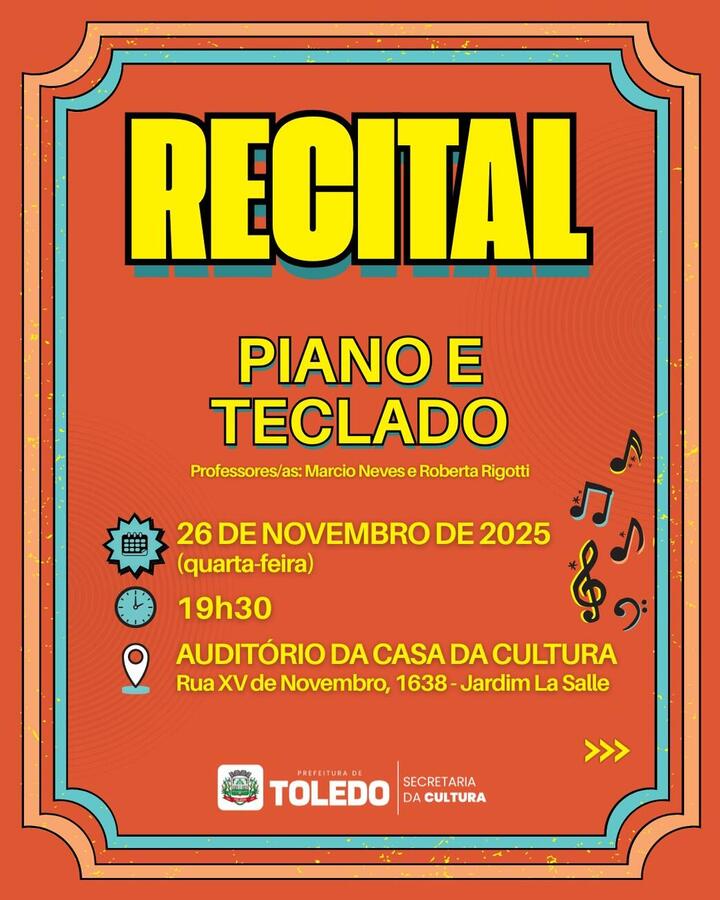Programação gratuita reúne recitais, mostras de dança e exposições para apresentar o talento dos alunos dos cursos municipais