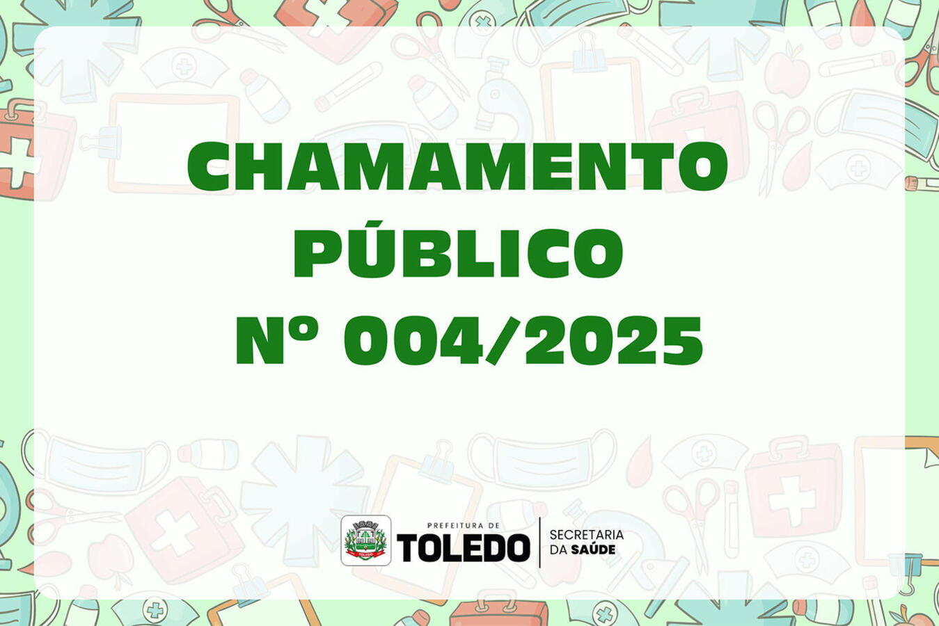 Instituições interessadas podem entregar propostas no Protocolo do Paço Municipal até 5 de janeiro de 2026; abertura de envelopes será realizada no dia seguinte