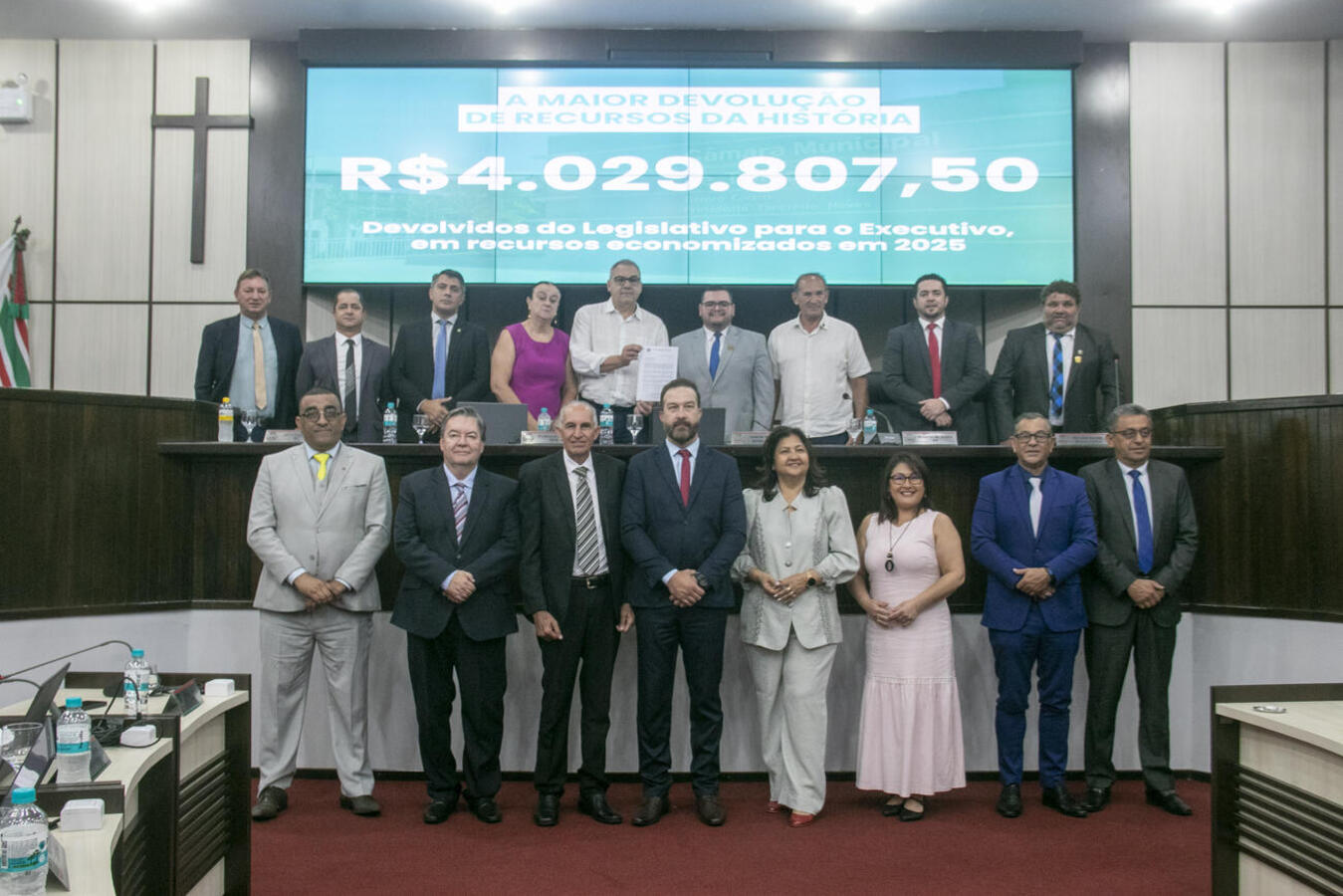 Devolução de sobras foi oficializada nesta segunda (22), durante a última sessão ordinária do Legislativo em 2025
