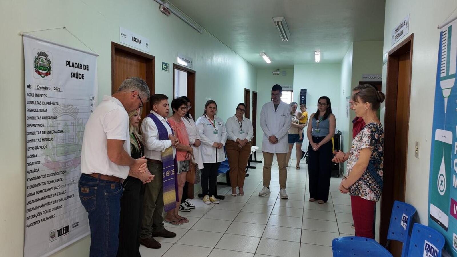 Transição da unidade do distrito é marcada por visita de comissão da Secretaria de Saúde de Toledo e benção especial