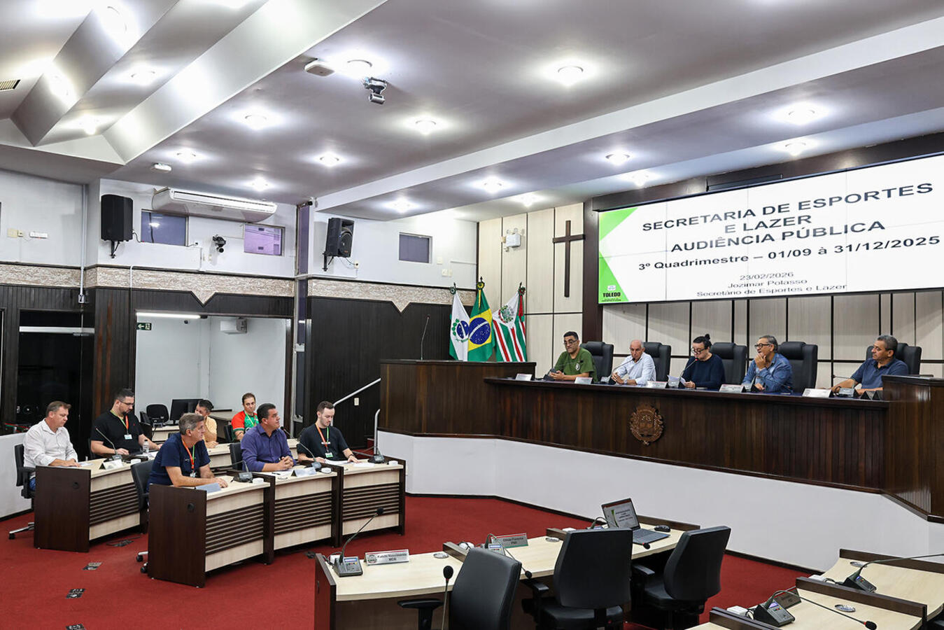 Explanações sobre atividades e finanças da Secretaria Municipal de Esportes e Lazer ocorreram em audiência pública realizada na manhã desta segunda-feira (23)