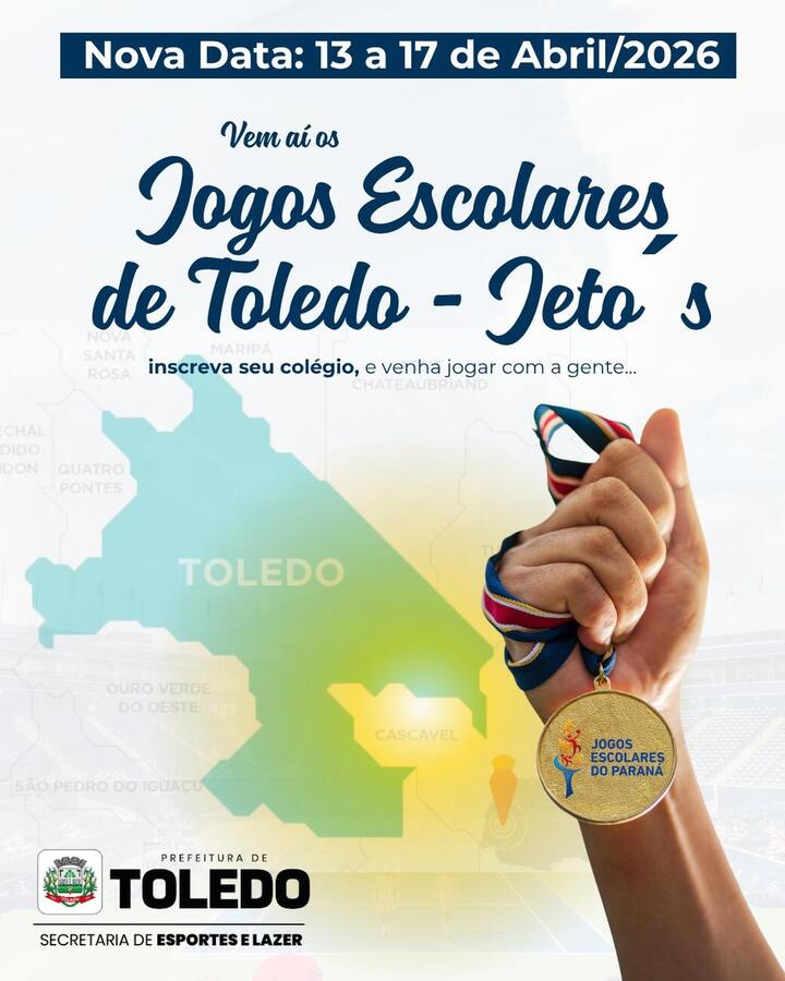 Competição reúne estudantes de Toledo em diversas modalidades esportivas, com inscrições abertas até 6 de abril