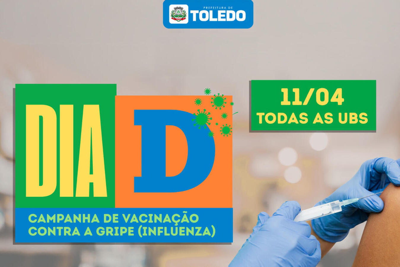Todas as unidades básicas de saúde de Toledo funcionarão exclusivamente para aplicação de doses contra a gripe e de outros imunizantes que estiverem em atraso