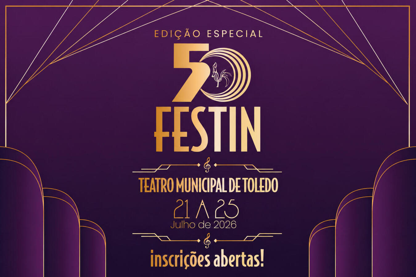 Segundo o regulamento, candidatos podem confirmar participação até 19 de junho; festival, no Teatro Municipal de Toledo, ocorrerá entre os dias 21 e 25 de julho