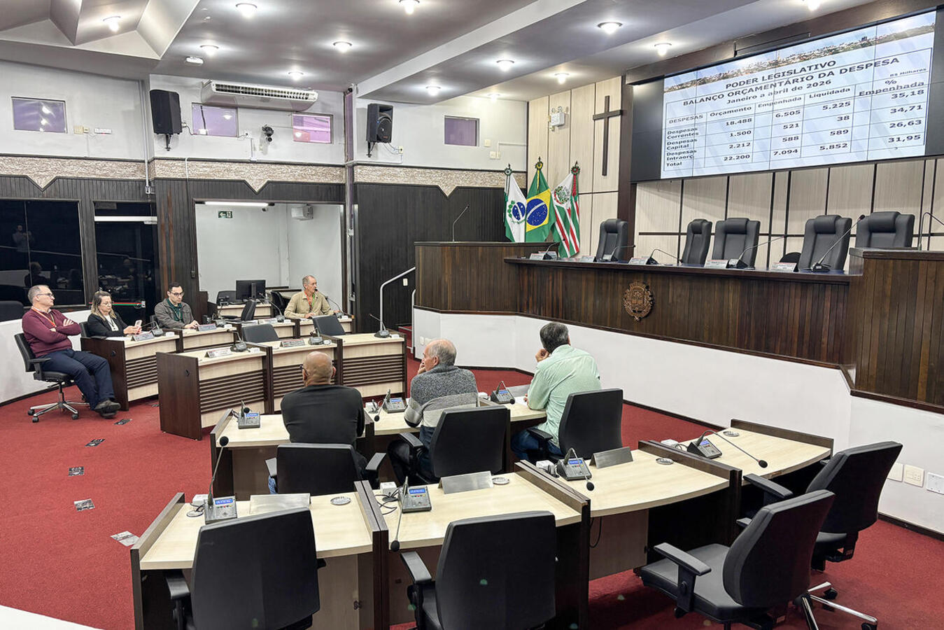 Prestação de contas referente ao primeiro quadrimestre de 2026 foi realizada na manhã desta quarta-feira (27) em audiência pública no Plenário da Casa de Leis