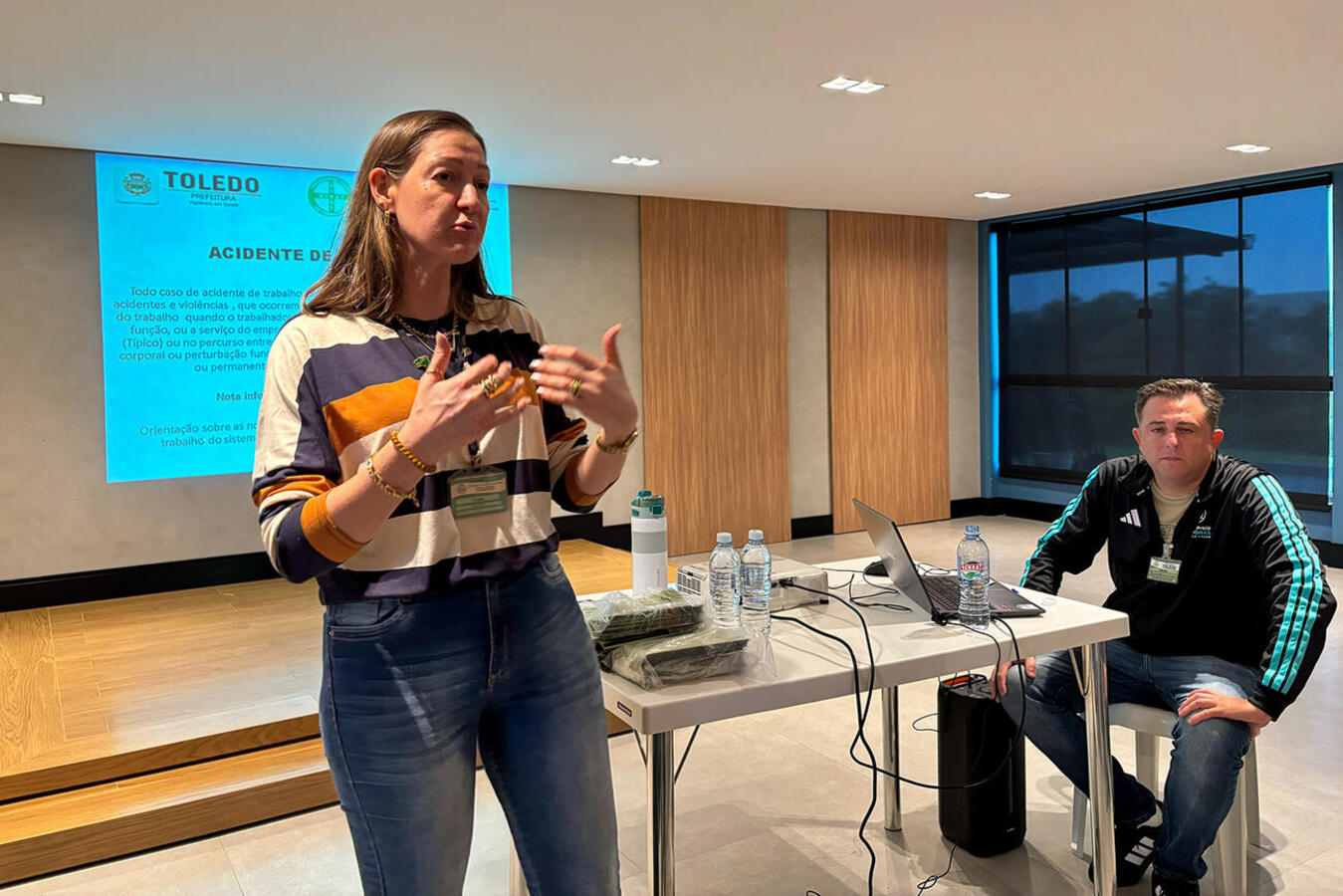 Envolvida em mobilização voltada à prevenção de acidentes e doenças laborais, equipe da Vigilância em Saúde fez ações com colaboradores do Grupo Pereira