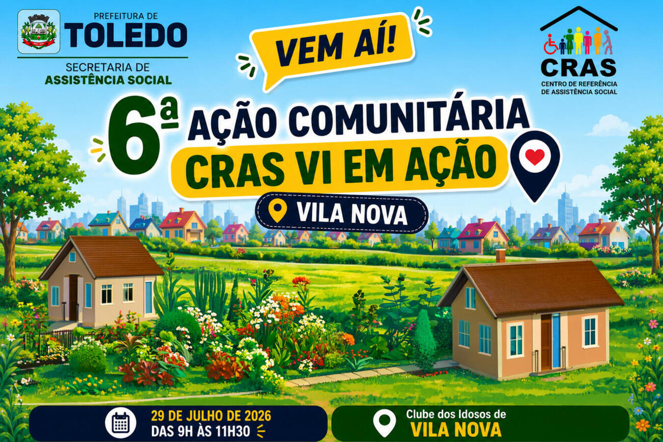 Com apoio de vários órgãos públicos, 6ª edição da iniciativa ocorrerá na próxima quarta-feira (29), das 9h às 11h, na sede do Clube de Idosos Corações Alegres