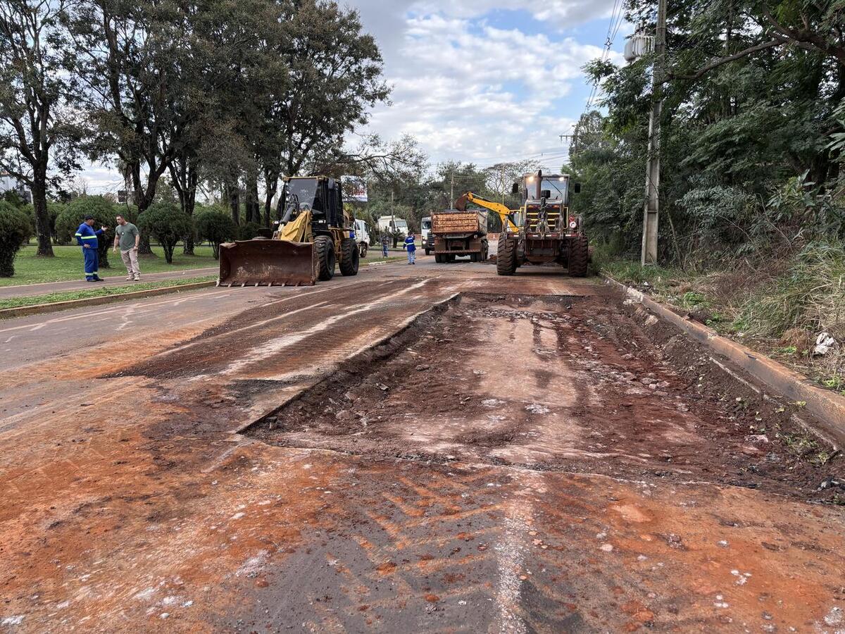 Guarda Municipal orienta motoristas a utilizarem duas rotas alternativas sinalizadas durante a execução dos serviços