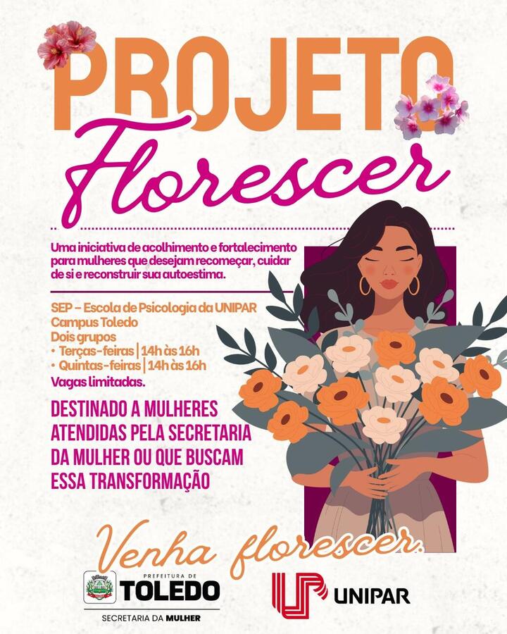 Iniciativa da Secretaria da Mulher e da Unipar terá início em setembro com acompanhamento psicológico e atividades de autocuidado