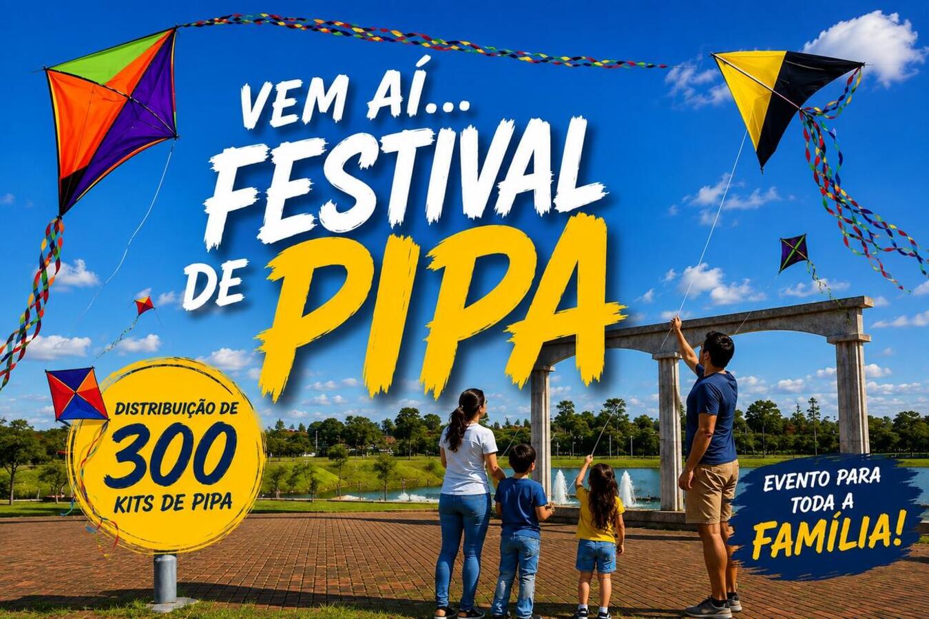 Evento gratuito será realizado no dia 23 de agosto (domingo), às 15h30, no Parque do Povo, com brinquedos infláveis e distribuição de 300 kits para os participantes 