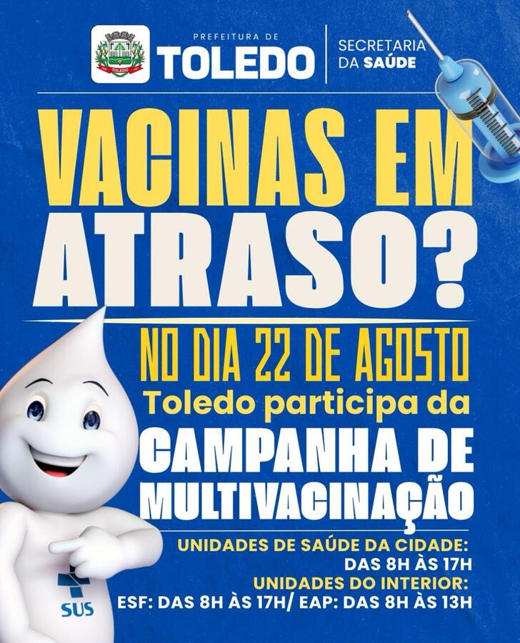 Com objetivo de ampliar coberturas vacinais, unidades de saúde, incluindo as ESF no interior, estarão abertas das 8h às 17h; EAPs no interior atenderão das 8h às 13h