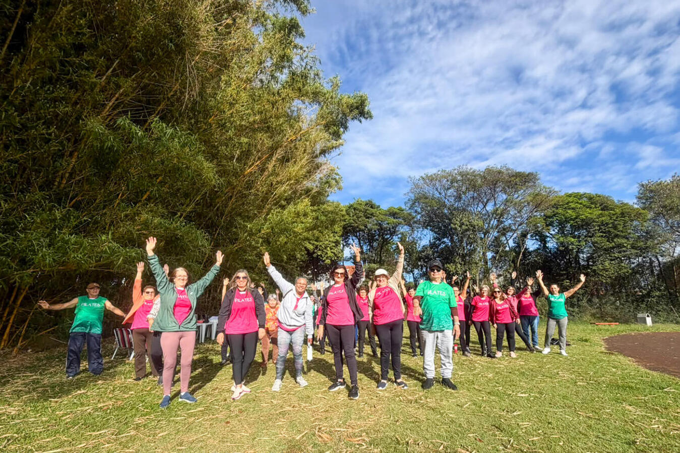 Atividades nesta quarta e quinta (23 a 24) reuniram alunos no Parque Frei Alceu, com momentos de integração e compartilhamento de frutas, sucos e chás gelados