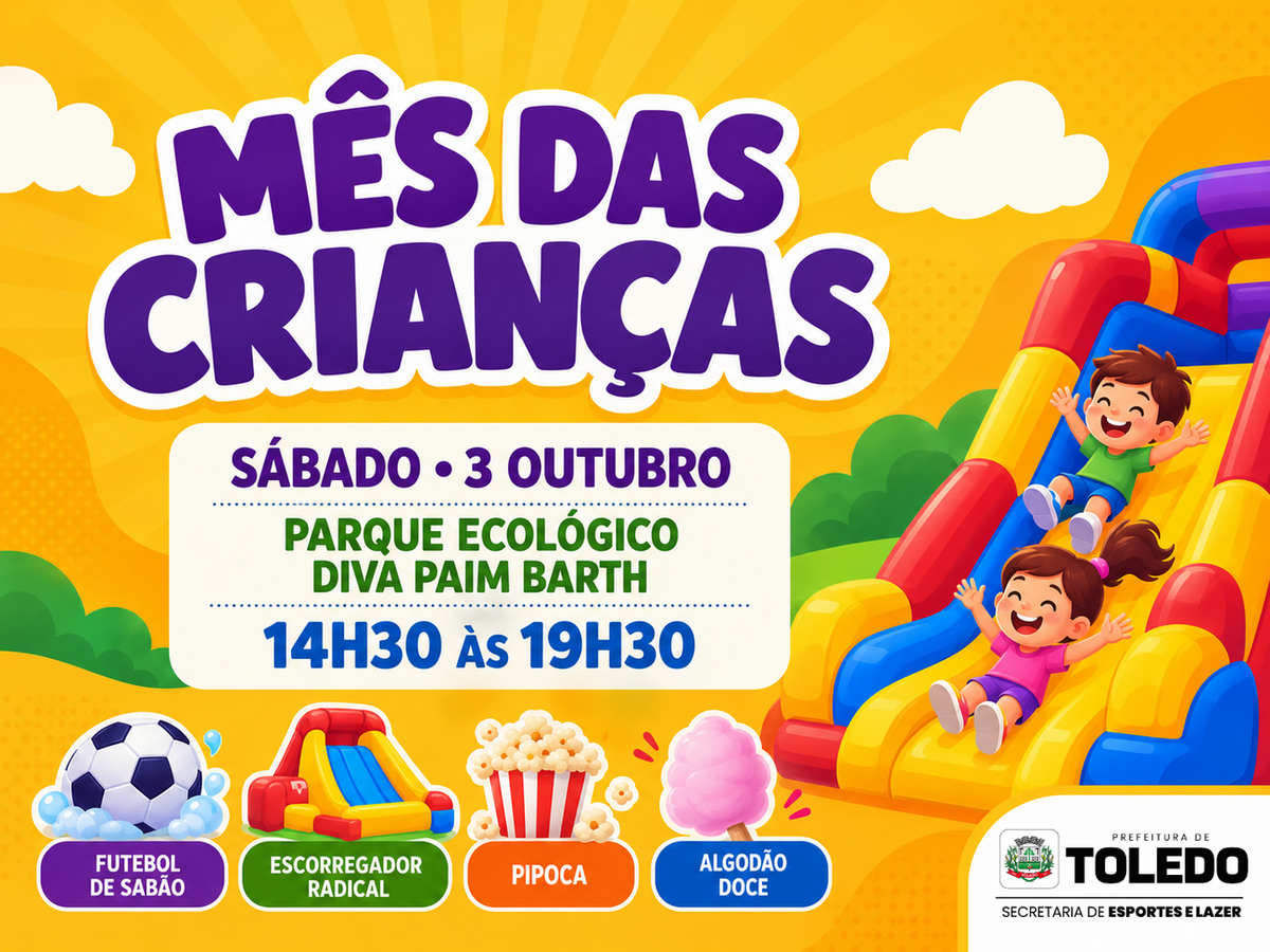 Programação começa no Parque Ecológico Diva Paim Barth e segue com atividades gratuitas em diferentes locais de Toledo ao longo de outubro