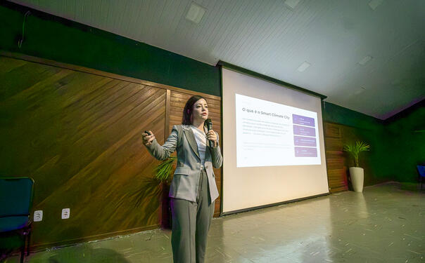 Lançamento local de projeto de inteligência climática do Simepar em parceria com empresa suíça ocorreu na manhã desta sexta (4) no auditório do Ismael Sperafico