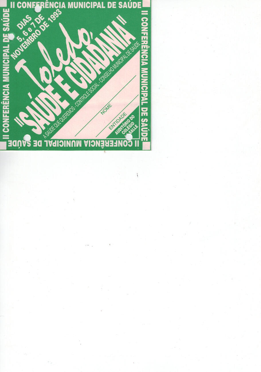 II CONFERENCIA MUNICIPAL DE SAÚDE 1993